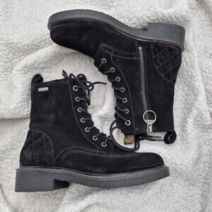 NEW Barbour Alexandra Combat Boot bootie black Leather womens size US 5 UK 3
